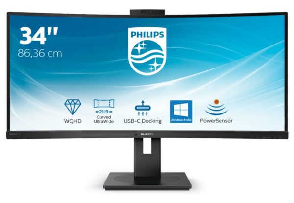 Philips P Line 346P1CRH/00 LED display 86,4 cm (34″) 3440 x 1440 Pixels UltraWide Quad HD Zwart – 0