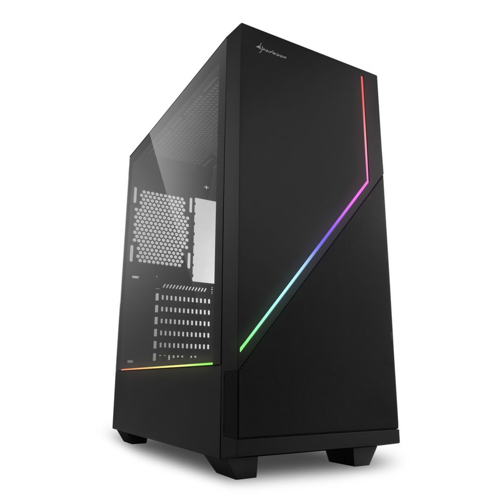 Sharkoon RGB FLOW Midi Tower Zwart – 0 Sharkoon RGB FLOW Midi Tower Zwart – 0