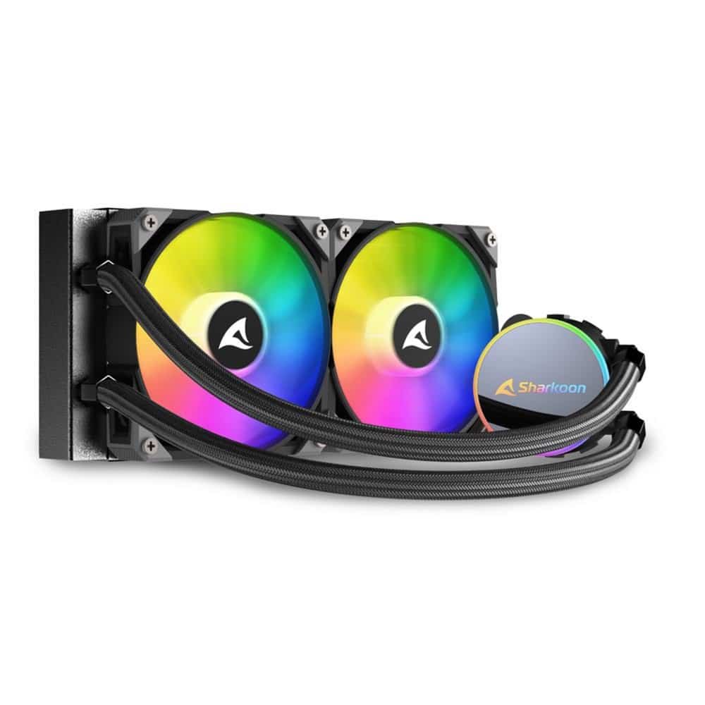 Sharkoon S70 rgb Computer behuizing, Processor Alles-in-één vloeistofkoeler 12 cm Zwart 1 stuk(s) – 5