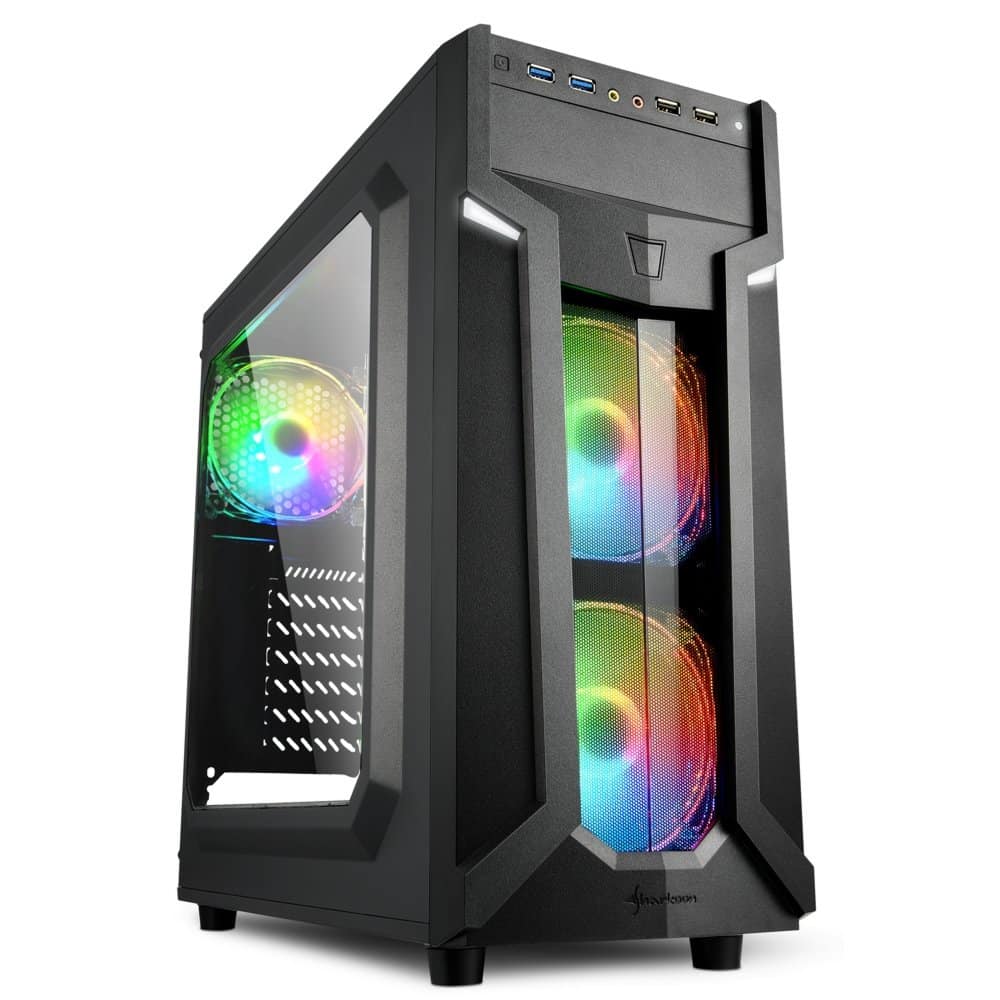 Sharkoon VG6-W RGB Midi Tower Zwart – 0 Sharkoon VG6-W RGB Midi Tower Zwart – 0