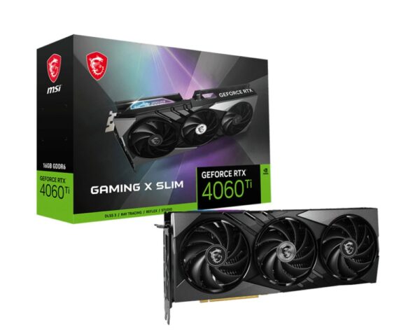 MSI GAMING GEFORCE RTX 4060 Ti X SLIM 16G videokaart NVIDIA 16 GB GDDR6 – 0 MSI GAMING GEFORCE RTX 4060 Ti X SLIM 16G videokaart NVIDIA 16 GB GDDR6 – 0