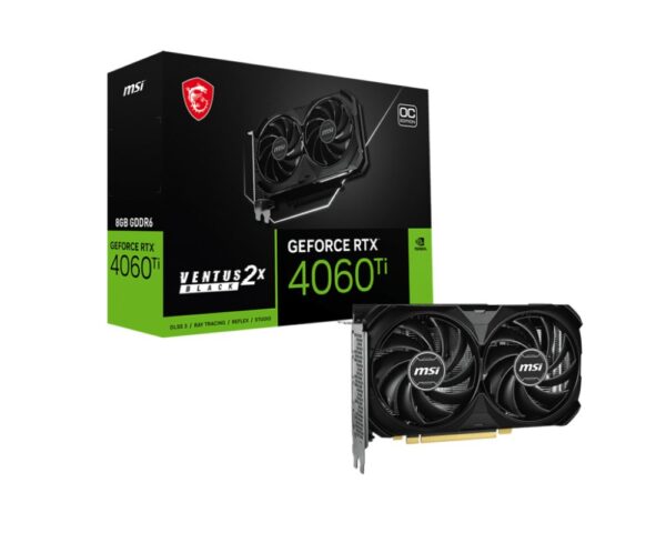 MSI VENTUS GEFORCE RTX 4060 TI 8G 2X BLACK E NVIDIA 8 GB GDDR6 – 0 MSI VENTUS GEFORCE RTX 4060 TI 8G 2X BLACK E NVIDIA 8 GB GDDR6 – 0