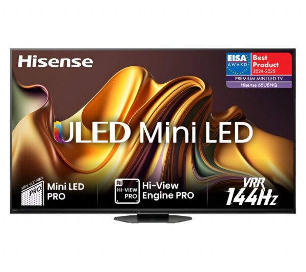 Hisense 65U8NQ | 65” Ultra HD 4K | Mini LED Smart TV | Wifi | VIDAA | Local Dimming | Dolby Vision | 144Hz – 0