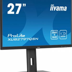 iiyama ProLite XUB2797QSN-B2 27'' | 2560x1440 QHD IPS | 100Hz | USB-C Dock | RJ45 LAN | 1ms | Monitor