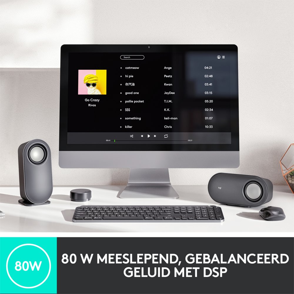 Logitech Z407 | 2.1 Bluetooth Luidsprekerset | Draadloze Afstandsbediening | Subwoofer | 80W RMS – 1 Logitech Z407 | 2.1 Bluetooth Luidsprekerset | Draadloze Afstandsbediening | Subwoofer | 80W RMS – 1