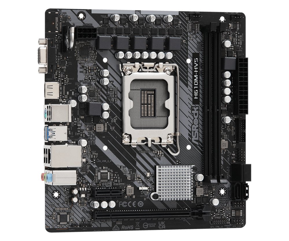 Asrock H610M-HVS Intel H610 | Socket LGA 1700 | Intel H610 | 2xDDR4 | Micro-ATX | Moederbord – 3