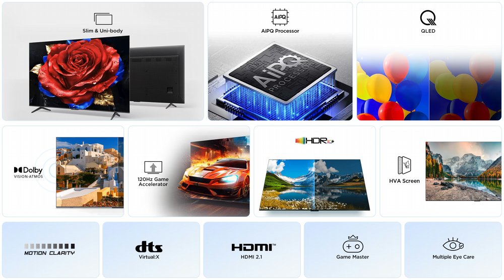 TCL 55P79K (2025) | 55” Ultra HD 4K | QLED Smart TV | Wifi | Google TV | Dolby Vision | 60Hz – 2