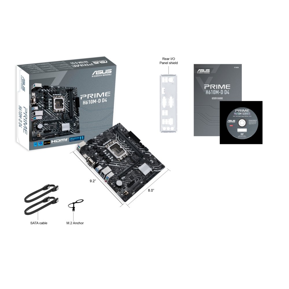 ASUS PRIME H610M-D D4 | Socket LGA 1700 | Intel H610 | 2xDDR4 | Micro-ATX | Moederbord – 6