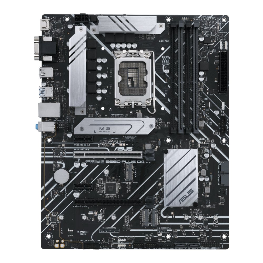 ASUS PRIME B660-PLUS D4 | Socket LGA 1700 | Intel B660 | 4xDDR4 | ATX | Moederbord – 0