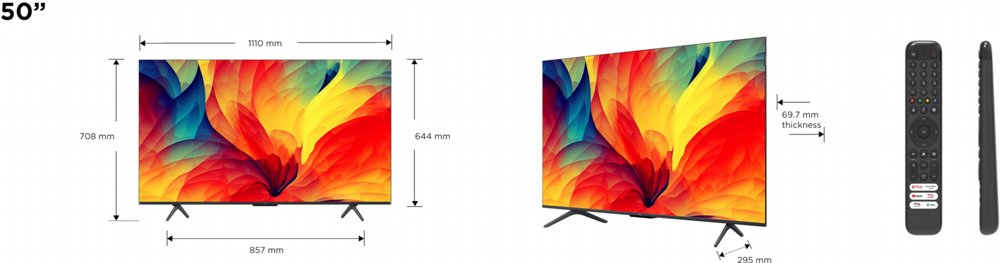 TCL 50QLED780 50” | Ultra HD 4K | QLED Smart TV | Wifi & Google TV | Quantum Dot Kleursaturatie | HDR10 | 60Hz – 10