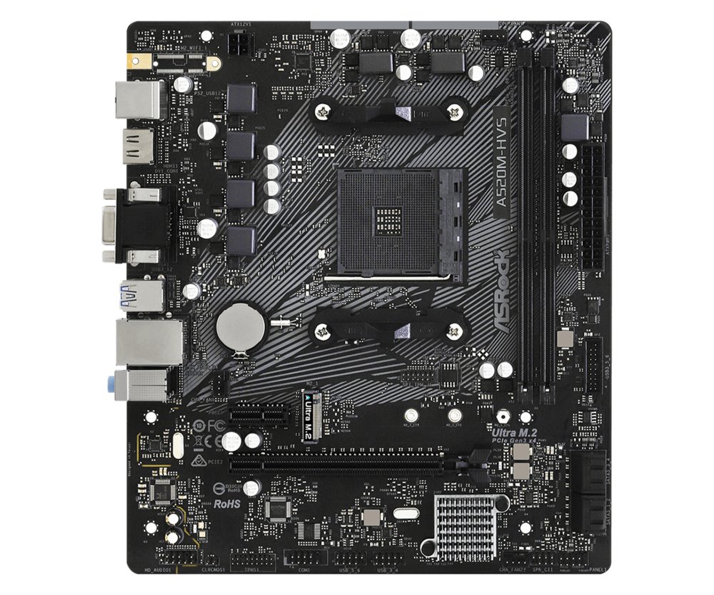 Asrock A520M-HVS | Socket AM4 | AMD A520 | 2xDDR4 | Micro-ATX | Moederbord – 1 Asrock A520M-HVS | Socket AM4 | AMD A520 | 2xDDR4 | Micro-ATX | Moederbord – 1