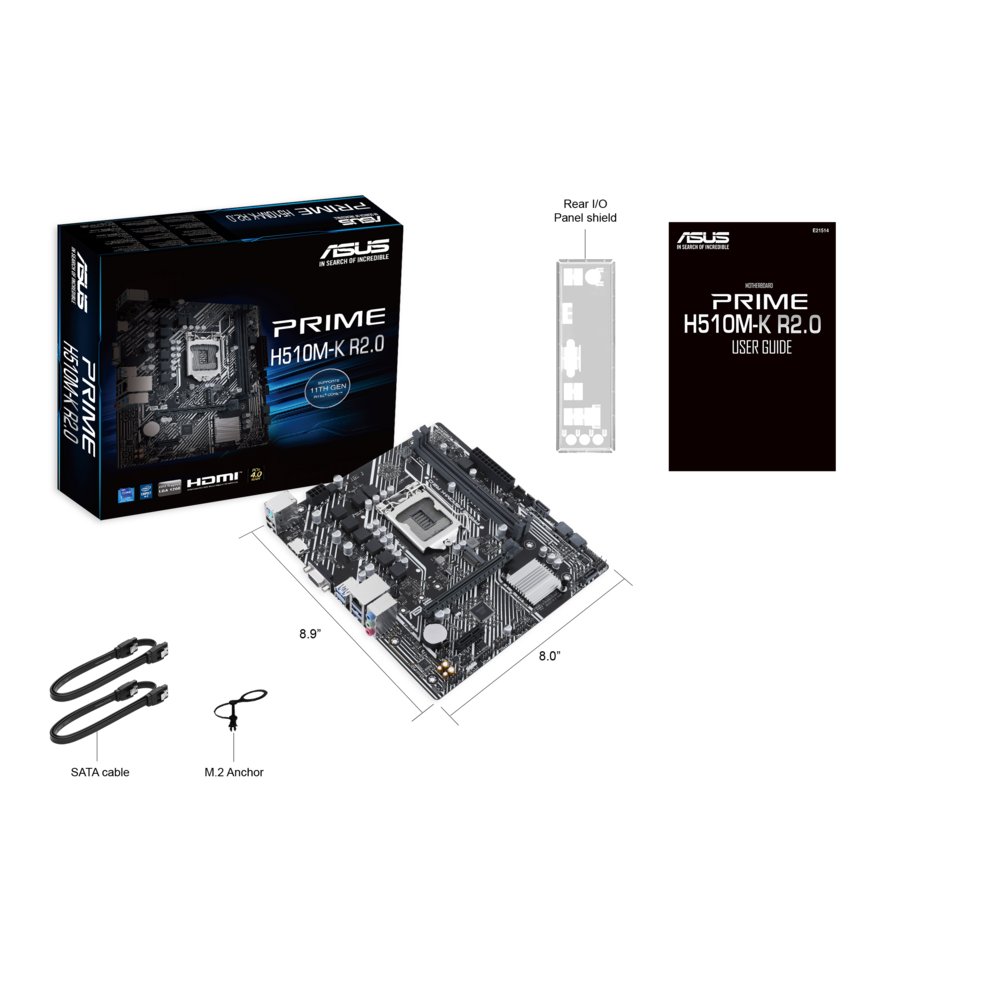 ASUS PRIME H510M-K R2.0 | Socket LGA 1200 | Intel H470 | 4xDDR4 | Micro-ATX | Moederbord – 2 ASUS PRIME H510M-K R2.0 | Socket LGA 1200 | Intel H470 | 4xDDR4 | Micro-ATX | Moederbord – 2