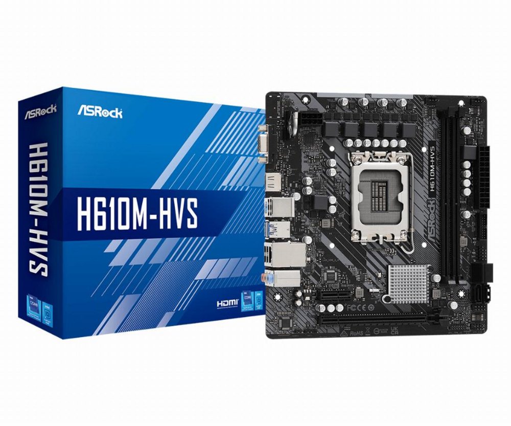 Asrock H610M-HVS Intel H610 | Socket LGA 1700 | Intel H610 | 2xDDR4 | Micro-ATX | Moederbord – 0