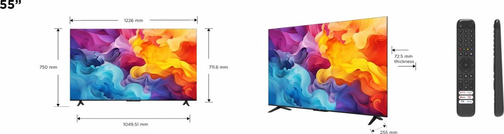 TCL 55P61B 55″ | 4K Ultra HD LED Smart TV | Google TV | HDR10 | 60Hz | Wifi & Bluetooth – 1