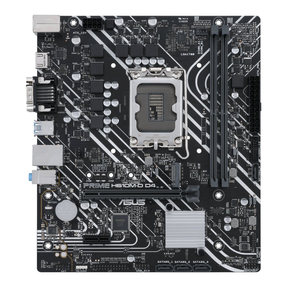 ASUS PRIME H610M-D D4 | Socket LGA 1700 | Intel H610 | 2xDDR4 | Micro-ATX | Moederbord – 0
