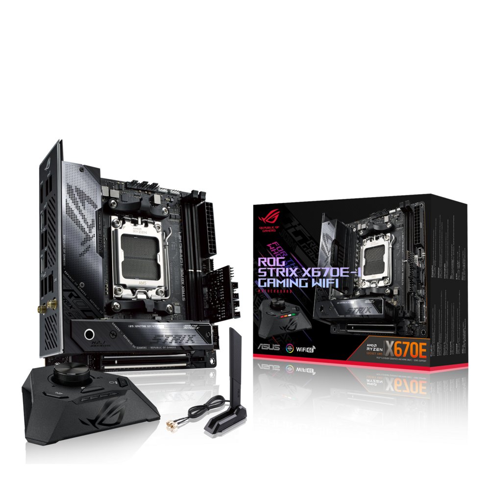 ASUS ROG STRIX X670E-I GAMING WIFI | Socket AM5 | AMD X670 | 2xDDR5 | Mini-ITX | Moederbord – 0 ASUS ROG STRIX X670E-I GAMING WIFI | Socket AM5 | AMD X670 | 2xDDR5 | Mini-ITX | Moederbord – 0