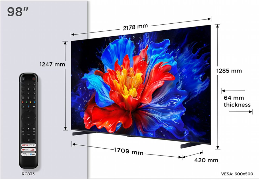 TCL 98P89K | 98″ 4K Ultra HD QLED DLED Smart TV | Dolby Vision | HDR10+ | 144Hz (2025) – 5 TCL 98P89K | 98″ 4K Ultra HD QLED DLED Smart TV | Dolby Vision | HDR10+ | 144Hz (2025) – 5