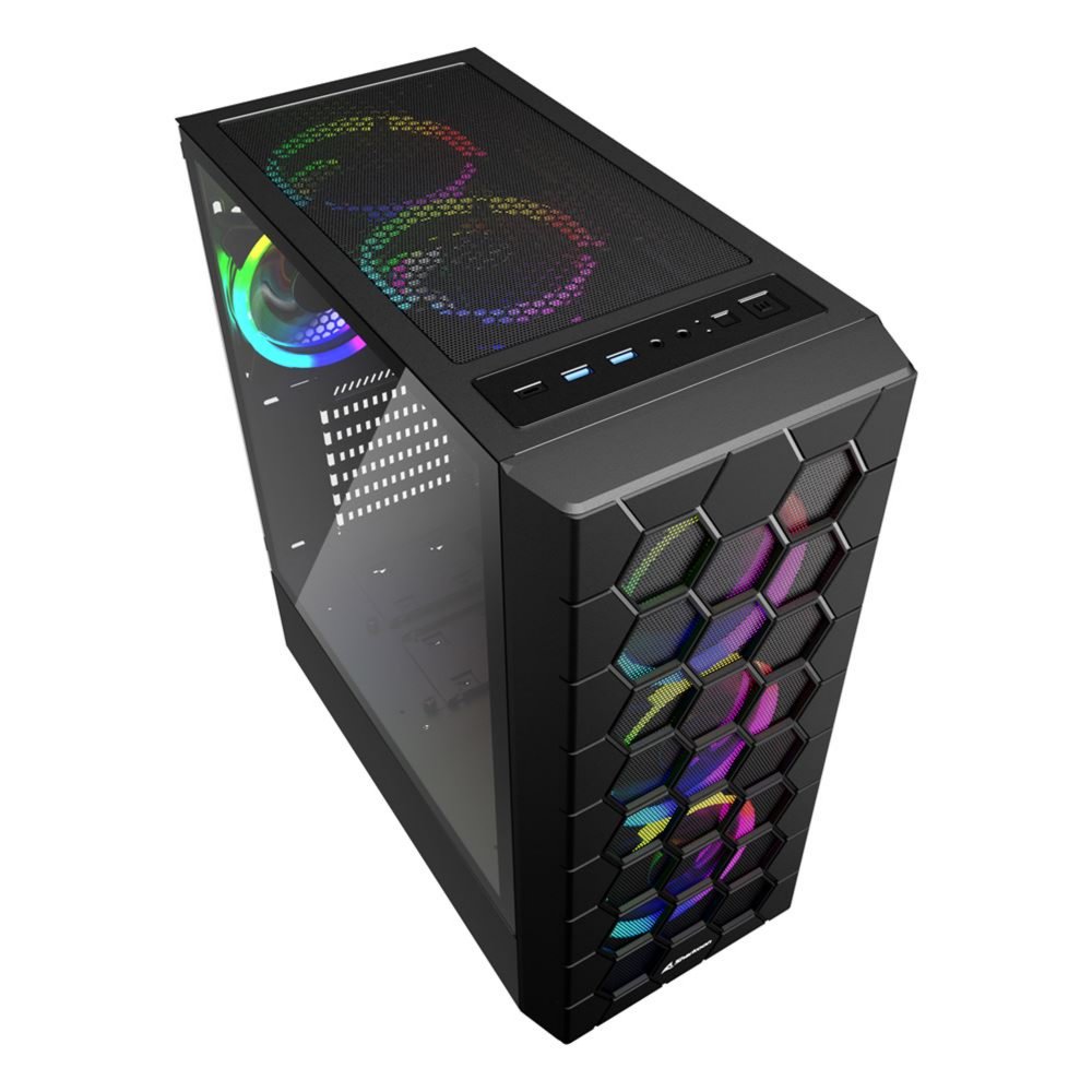 Sharkoon RGB HEX | Mid Tower Behuizing | Zwart | Met RGB-verlichting – 2 Sharkoon RGB HEX | Mid Tower Behuizing | Zwart | Met RGB-verlichting – 2