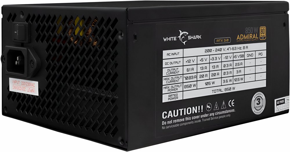 White Shark Admiral | 850 Watt Gold ATX 3.0 PSU | PCIe 5.0 | Power Supply | Voeding – 2