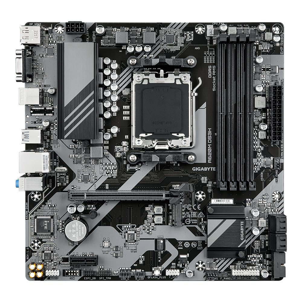 Gigabyte A620M DS3H | Socket AM5 | AMD A620 | 2xDDR5 | Micro ATX | Moederbord – 1