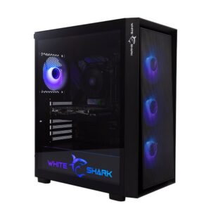 White Shark WARHEAD | Midi Tower Case | Inclusief 4 RGB Fans | Zwart