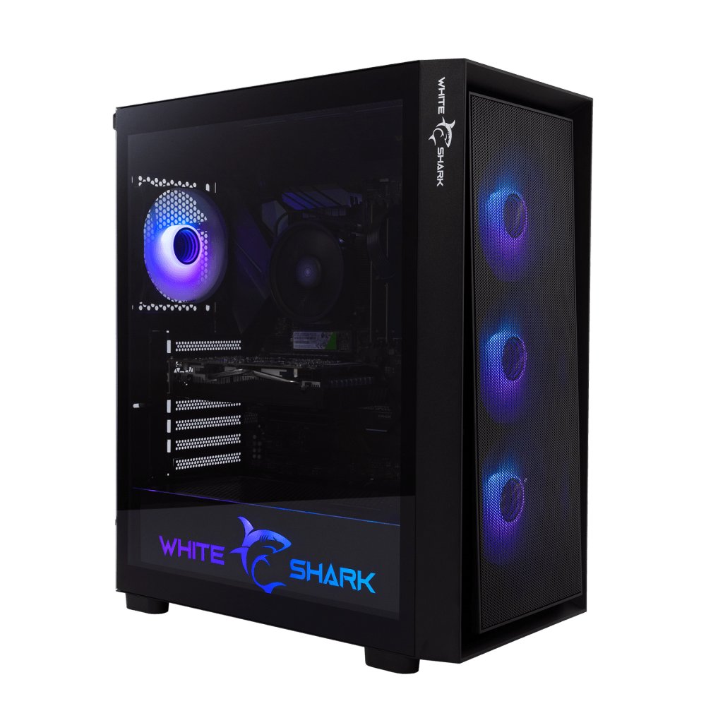 White Shark WARHEAD | Midi Tower Case | Inclusief 4 RGB Fans | Zwart – 0 White Shark WARHEAD | Midi Tower Case | Inclusief 4 RGB Fans | Zwart – 0