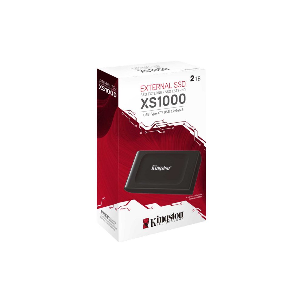 Kingston XS1000 | Externe SSD | 2TB | USB 3.2 Gen 2 | Zwart – 2 Kingston XS1000 | Externe SSD | 2TB | USB 3.2 Gen 2 | Zwart – 2