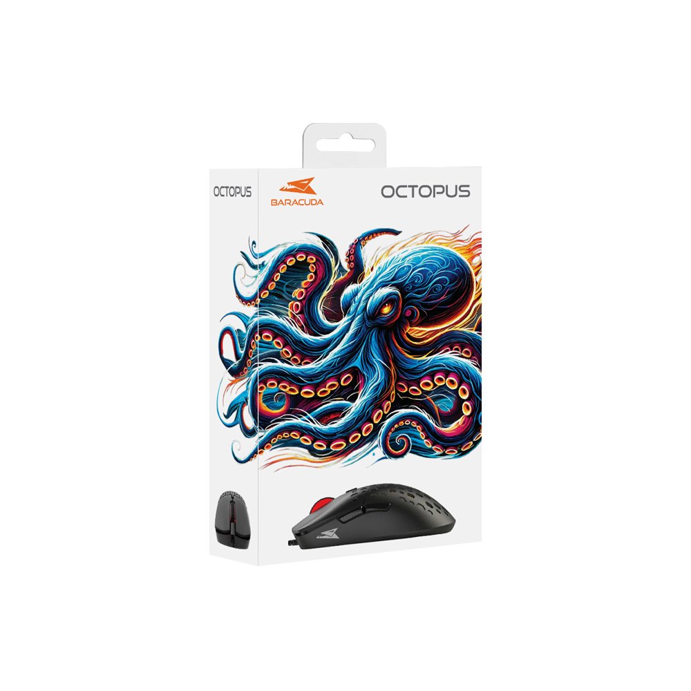 Baracuda OCTOPUS RGB | Bekabelde Gaming Muis | Rechtshandig | USB-A | 3600 DPI | Zwart – 7