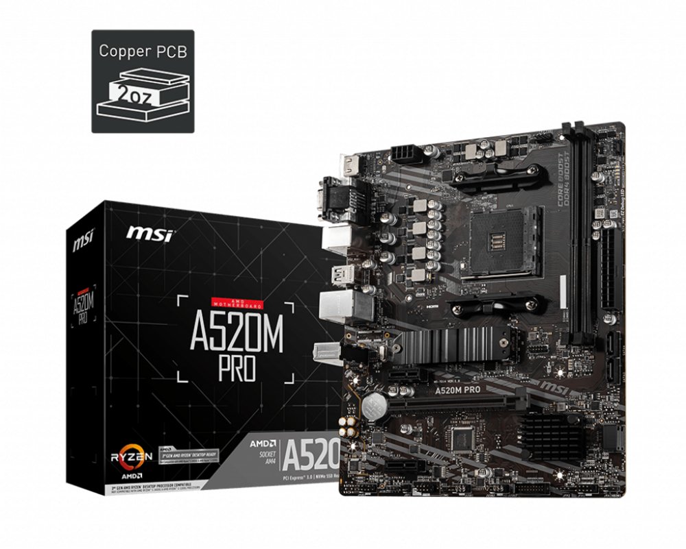 MSI A520M PRO | Socket AM4 | AMD A520 | 2xDDR4 | Micro-ATX | Moederbord – 4