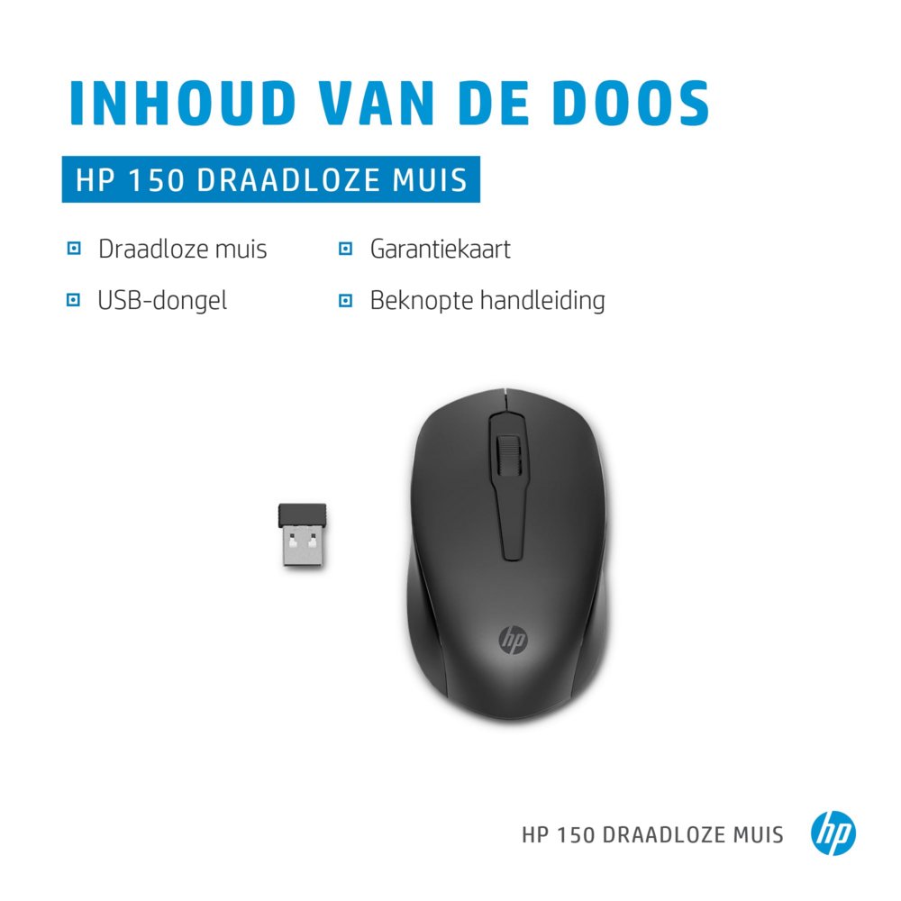 HP 150 | Draadloze Muis | Links- en Rechtshandig | 1600 DPI | Zwart – 4