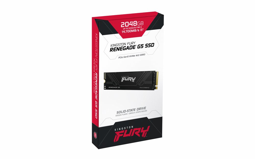 Kingston Fury Renegade G5 | 2TB NVMe SSD | M.2 | Gen5 | 14.700MB/s Lezen | 14.000MB/s Schrijven – 4
