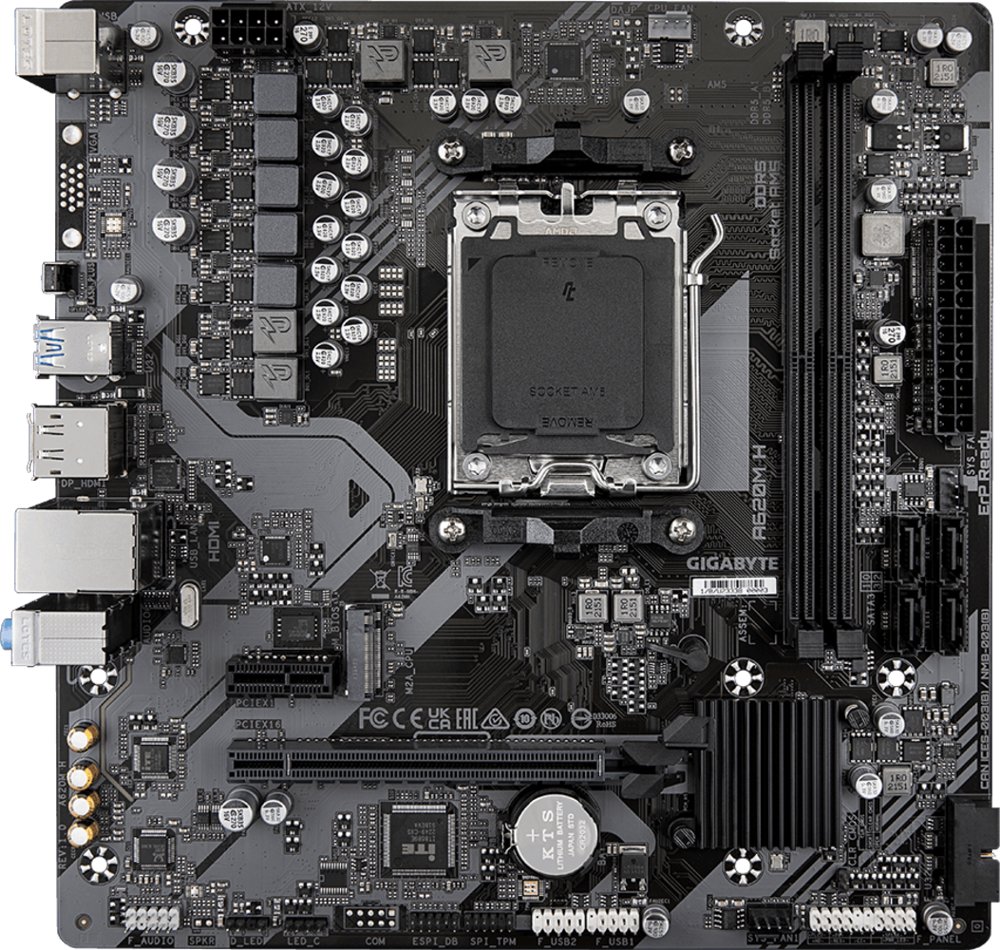 GIGABYTE A620M H | Socket AM5 | AMD A620 | 2xDDR5 | Micro-ATX | Moederbord – 1 GIGABYTE A620M H | Socket AM5 | AMD A620 | 2xDDR5 | Micro-ATX | Moederbord – 1