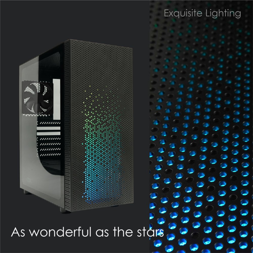 Azza Celesta RGB | Midi Tower Case | Zwart – 1 Azza Celesta RGB | Midi Tower Case | Zwart – 1