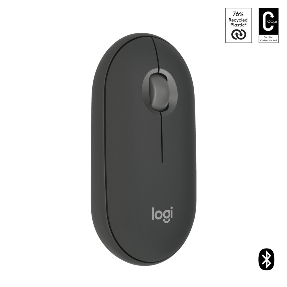 Logitech Pebble 2 M350s | Draadloze Muis | Links- en Rechtshandig | RF + Bluetooth | 4000 DPI | Grafiet – 1
