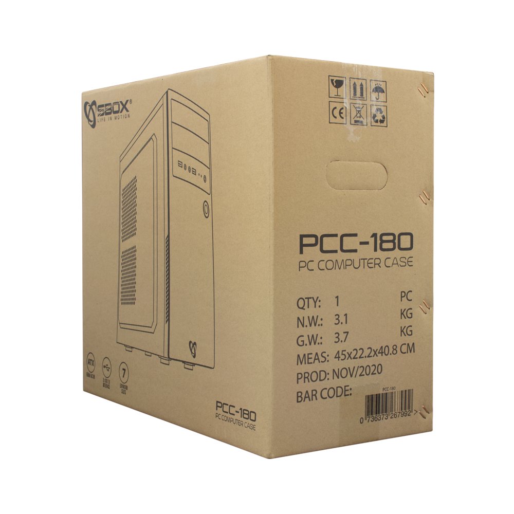 SBOX PCC-180 | Midi Tower Case | Zwart | Geen PSU – 5 SBOX PCC-180 | Midi Tower Case | Zwart | Geen PSU – 5