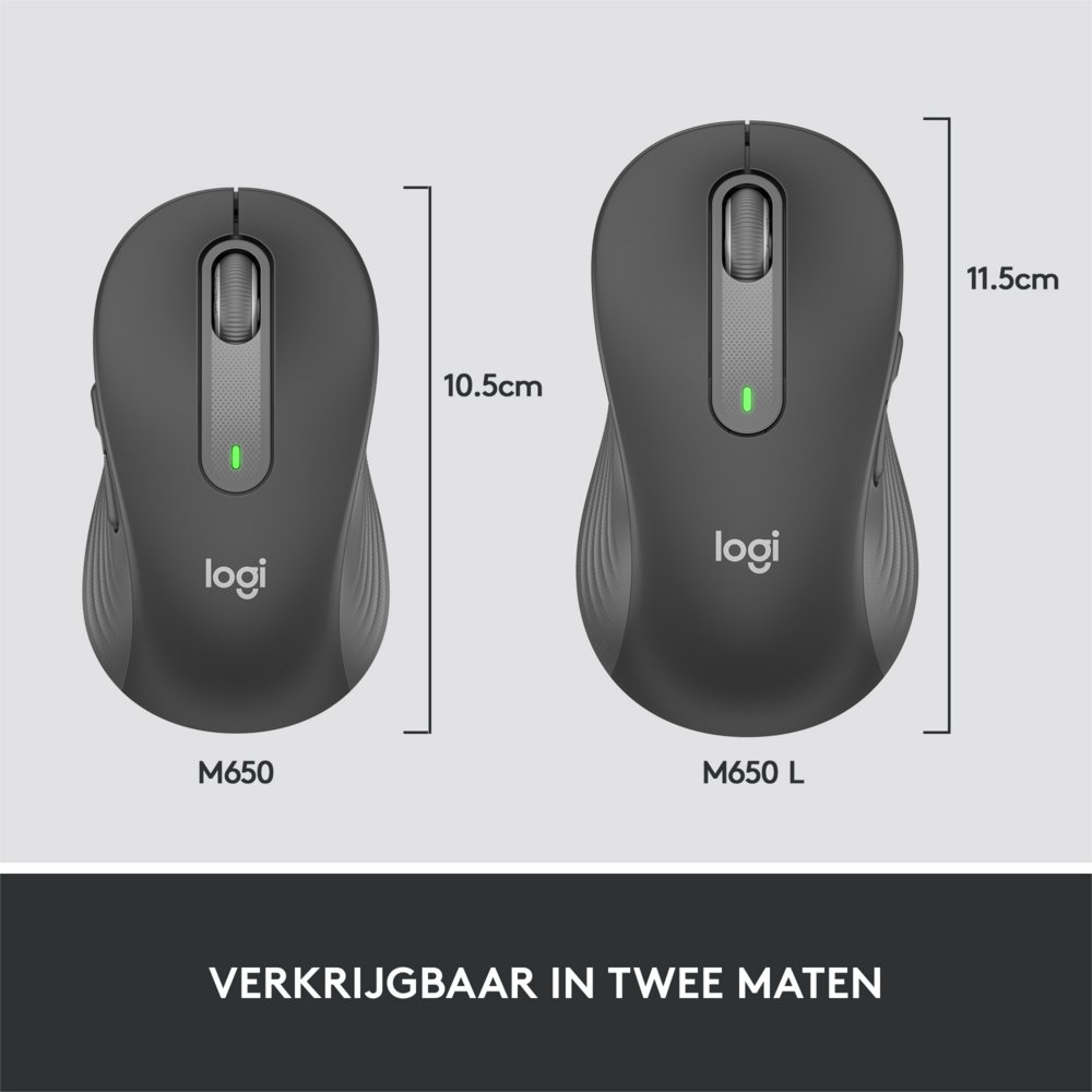 Logitech Signature M650 | Draadloze Muis | RF-Draadloos + Bluetooth | 1000 DPI | Grafiet – 12 Logitech Signature M650 | Draadloze Muis | RF-Draadloos + Bluetooth | 1000 DPI | Grafiet – 12