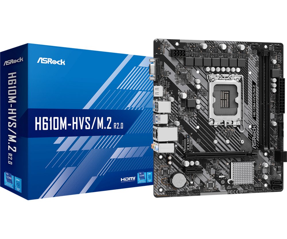 Asrock H610M-HVS/M.2 R2.0 | Socket LGA 1700 | Intel H610 | 4xDDR4 | Micro-ATX | Moederbord – 0 Asrock H610M-HVS/M.2 R2.0 | Socket LGA 1700 | Intel H610 | 4xDDR4 | Micro-ATX | Moederbord – 0