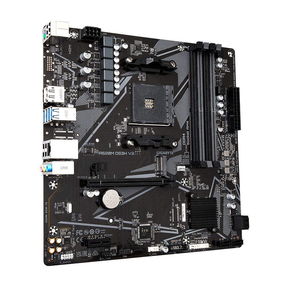 Gigabyte A520M DS3H V2 | Socket AM4 | AMD A520 | 4xDDR4 | Micro ATX | Moederbord – 2