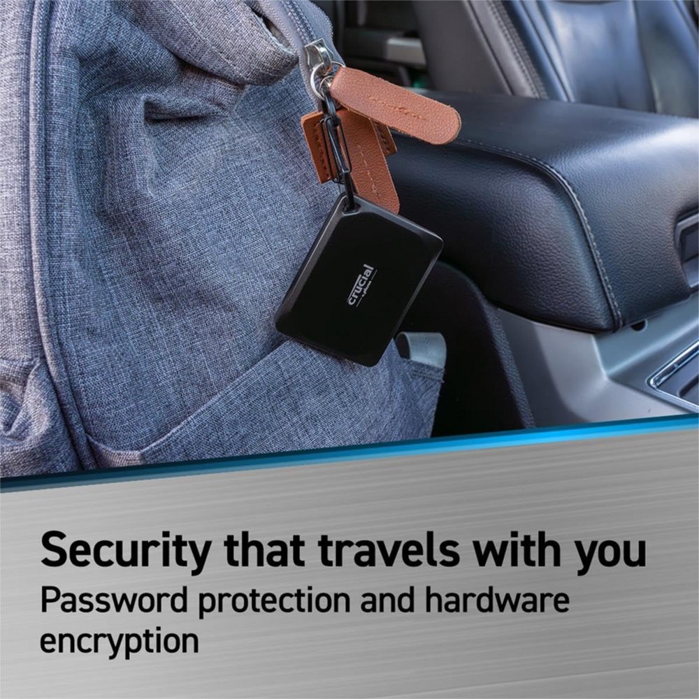 Crucial X10 Pro | Externe SSD | 1TB | USB 3.2 Gen 2×2 | 2.100MB/s | IP55 | Zwart | Compact & Robuust – 3