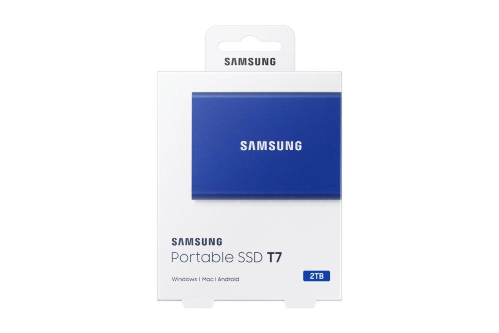 Samsung T7 | Externe SSD | 2TB | USB 3.2 Gen2 | 1.050MB/s Lezen | 1.000MB/s Schrijven | Blauw – 7