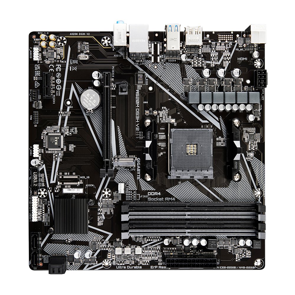 Gigabyte A520M DS3H V2 | Socket AM4 | AMD A520 | 4xDDR4 | Micro ATX | Moederbord – 3