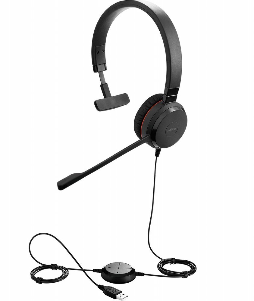Jabra Evolve 20 UC | Mono Bedrade On-Ear Headset | Zwart – 1 Jabra Evolve 20 UC | Mono Bedrade On-Ear Headset | Zwart – 1