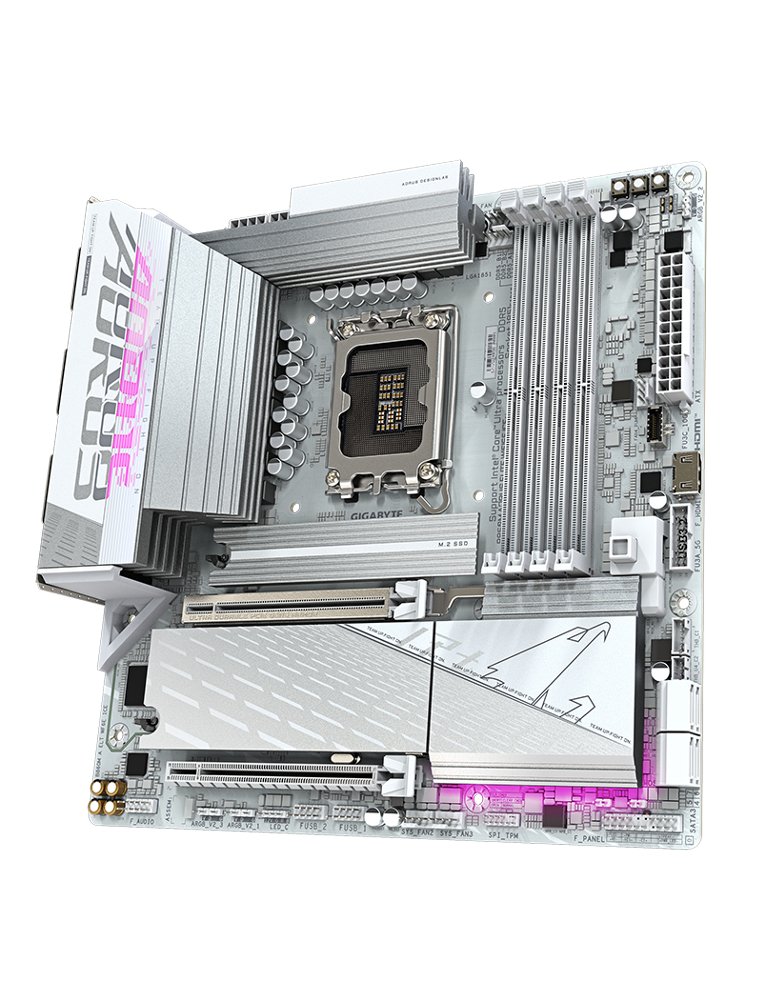 Gigabyte B860M AORUS ELITE WF6E ICE | Socket LGA 1851 (V1) | Intel B860 | 4xDDR5 | Micro ATX | Moederbord – 3
