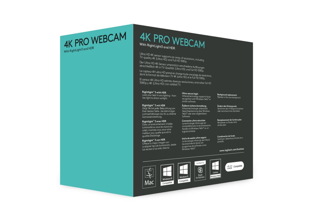 Logitech Brio Ultra HD Pro Zakelijk | 4K 30FPS USB Webcam met Microfoon – 6