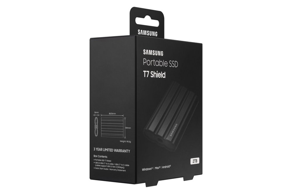 Samsung T7 Shield | Externe SSD | 2TB | USB 3.2 Gen2 | 1.050MB/s Lezen | 1.000MB/s Schrijven | Zwart – 8 Samsung T7 Shield | Externe SSD | 2TB | USB 3.2 Gen2 | 1.050MB/s Lezen | 1.000MB/s Schrijven | Zwart – 8