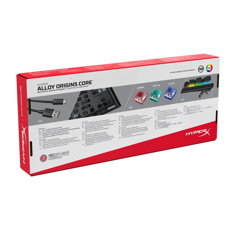 HyperX Alloy Origins Core | Bedraad Gaming Toetsenbord USB | QWERTY US | Zwart – 6