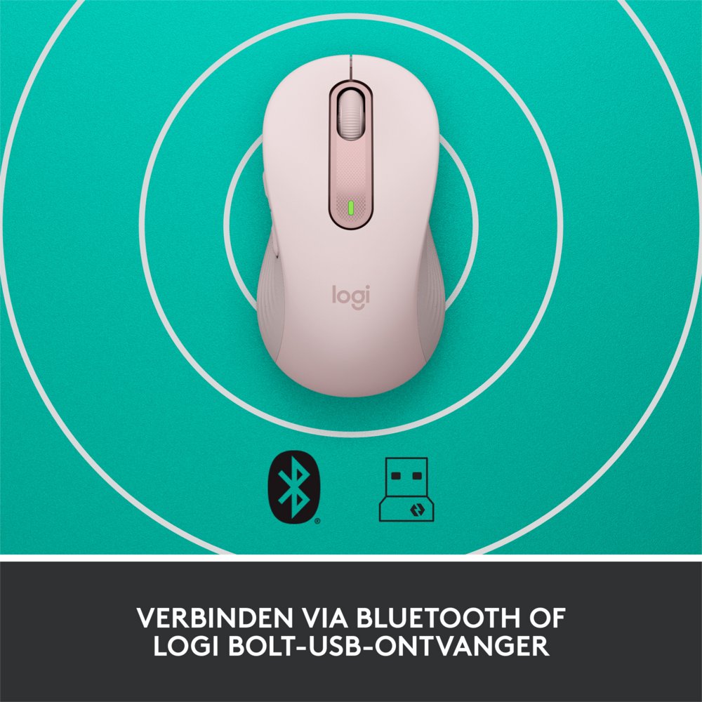 Logitech Signature M650 | Draadloze Muis | Rechtshandig | RF + Bluetooth | 2000 DPI | Roze – 9