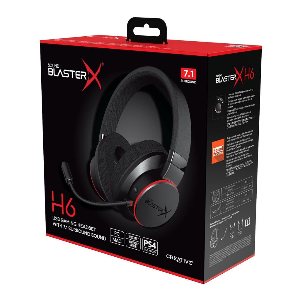 Creative Sound BlasterX H6 | Bedrade Over-ear Gaming Headset | USB-A & 3.5mm | Zwart & RGB – 0 Creative Sound BlasterX H6 | Bedrade Over-ear Gaming Headset | USB-A & 3.5mm | Zwart & RGB – 0
