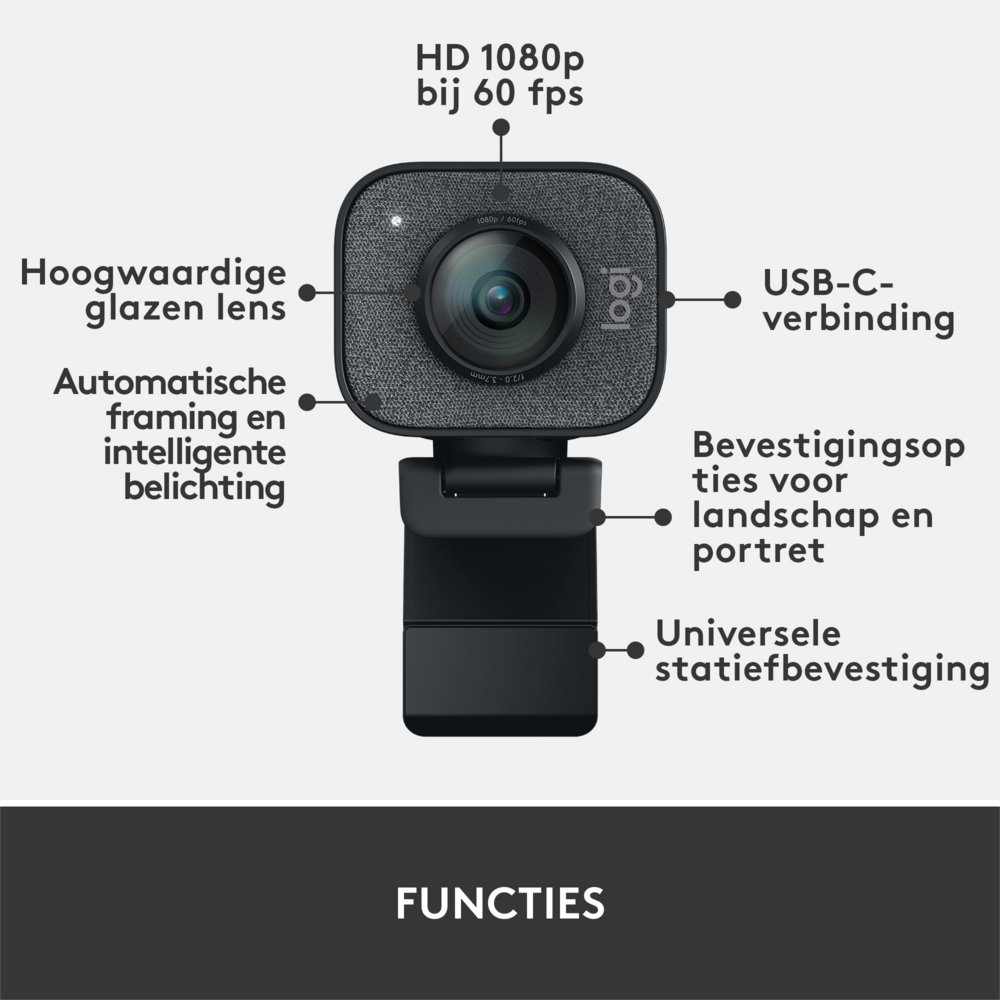 Logitech StreamCam | 1080p 60FPS USB-C Webcam met Microfoon | Grafiet – 14 Logitech StreamCam | 1080p 60FPS USB-C Webcam met Microfoon | Grafiet – 14
