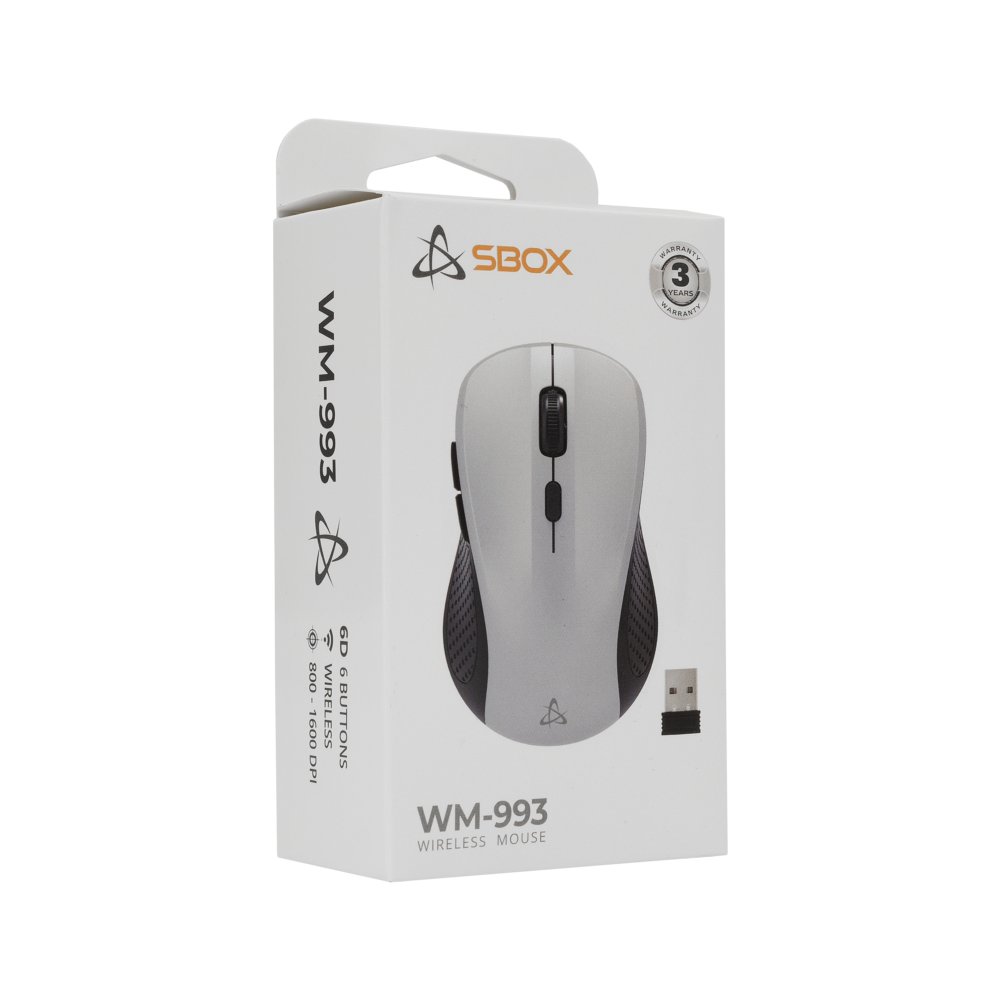 SBOX WM-993R | Draadloze Muis | Rechtshandig | RF | 1600 DPI | Zilver – 5